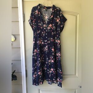 Wild Fable Navy Floral Midi Dress